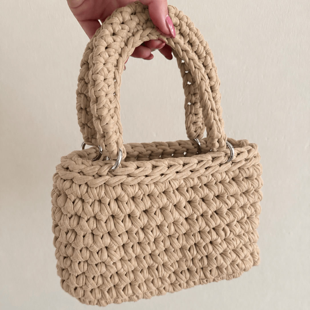 Borsa Mia all'uncinetto realizzata con Fettuccia Prime in cotone – modello a mano handmade