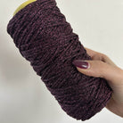 Cordino cristallo lurex in color magenta per borse all'uncinetto - filato tubolare Made in Italy