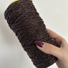 Cordino cristallo lurex in color cioccolato per borse all'uncinetto - filato tubolare Made in Italy