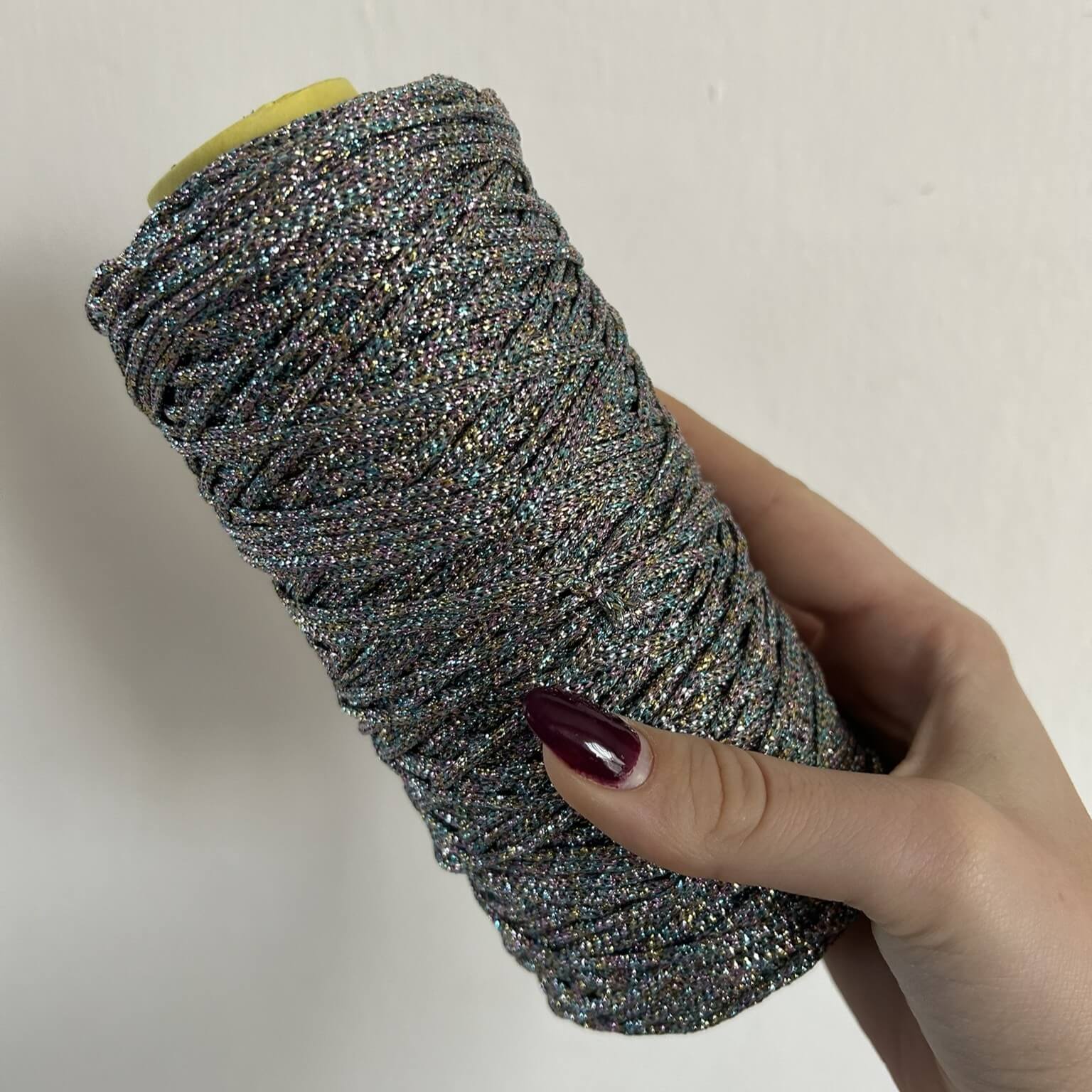 Cordino cristallo lurex multicolore per borse all'uncinetto - filato tubolare Made in Italy
