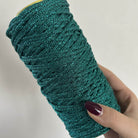Cordino cristallo lurex in color turchese per borse all'uncinetto - filato tubolare Made in Italy