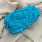 Gomitolo di cotone celeste per borse, abiti e accessori all'uncinetto - Filato sottile e morbido dalla forma tubolare
