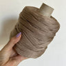Fettuccia in cordino beige dalla forma a tubolare per borse all'uncinetto - filato made in italy 