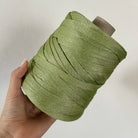Fettuccia in cordino verde pistacchio dalla forma a tubolare per borse all'uncinetto - filato made in italy 