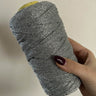Fettuccia lurex in tulle brillante dal colore argento per borse all’uncinetto -filato tubolare Made in Italy