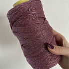Fettuccia lurex in tulle brillante dal colore rosa per borse all’uncinetto -filato tubolare Made in Italy