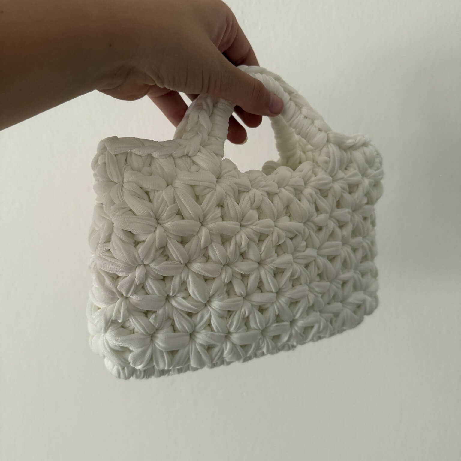 Kit borsa Marika all'uncinetto con fettuccia lycra verde e tutorial incluso