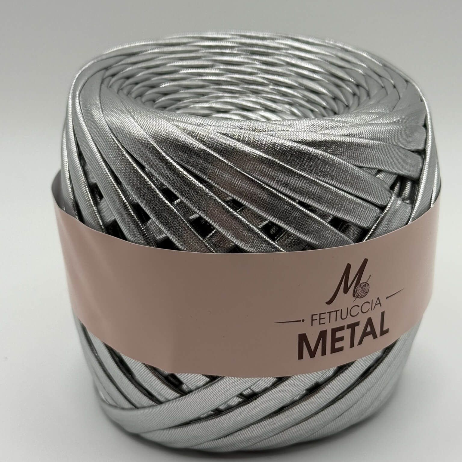 Fettuccia Metal 200g argento per borse all'uncinetto – filato metallizzato brillante