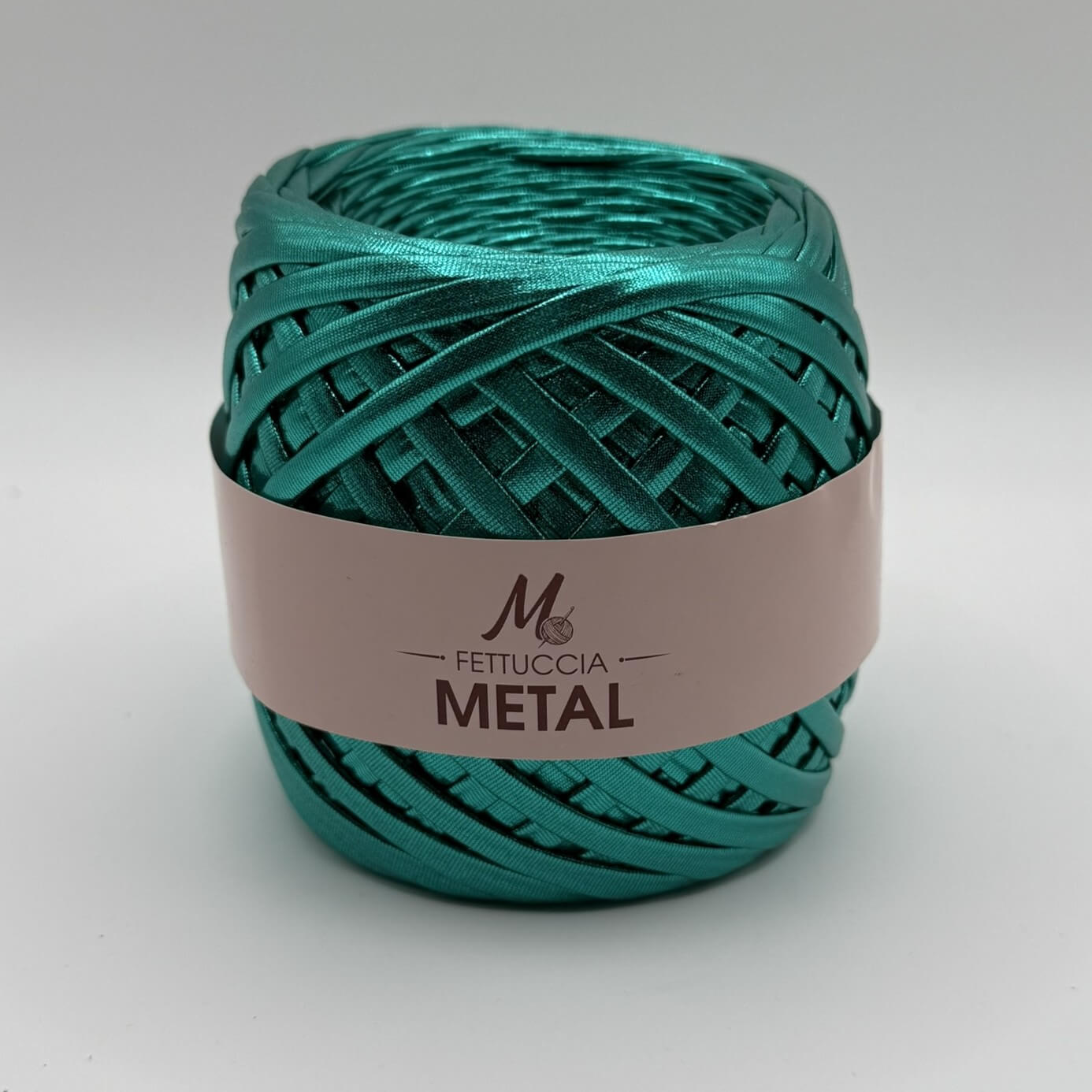 Fettuccia Metal 200g turchese per borse all'uncinetto – filato metallizzato lucente