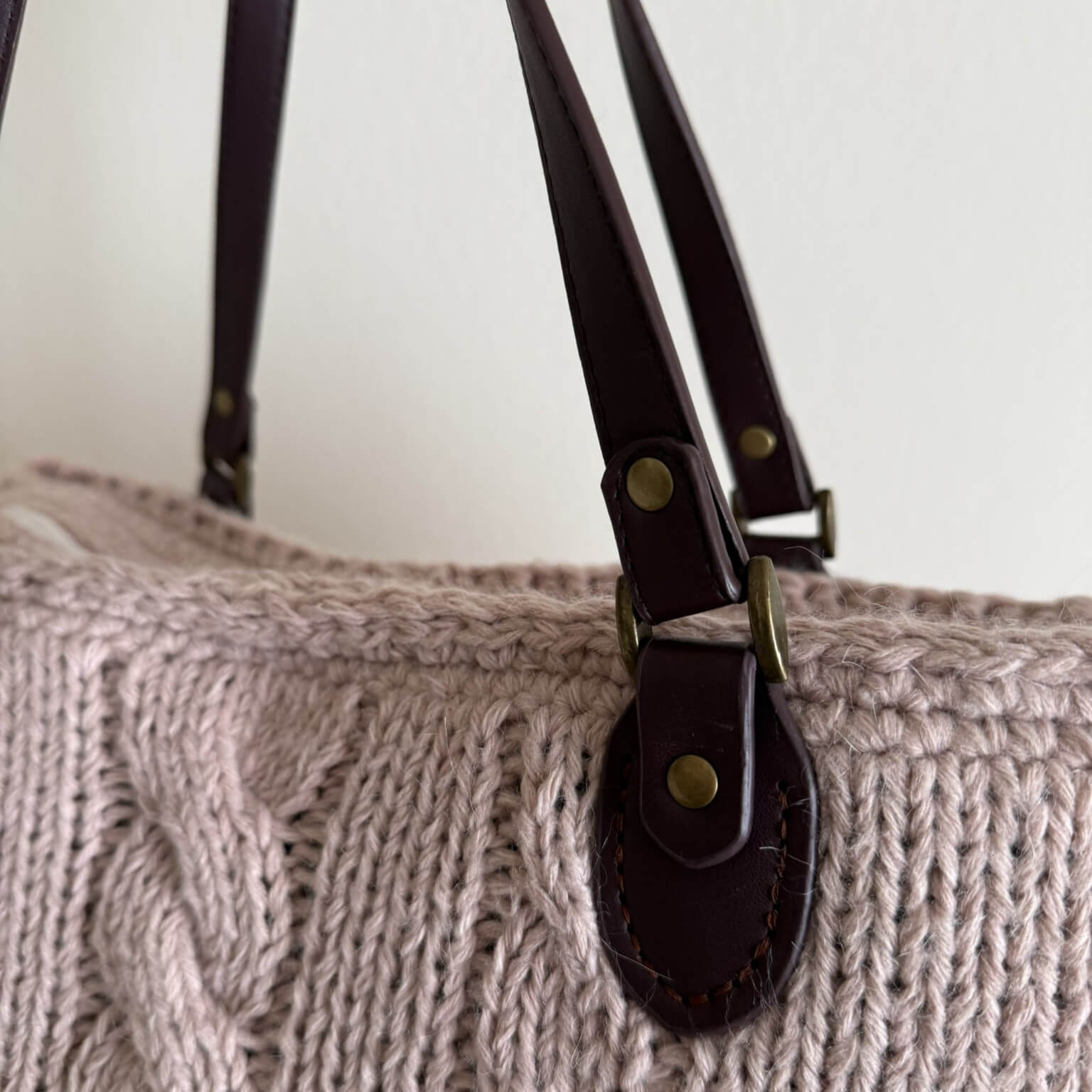 Coppia manici Miura neri in ecopelle per borse uncinetto – accessorio elegante handmade