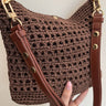 Tracolla allungabile ecopelle nera per borse all'uncinetto – tracolla regolabile handmade