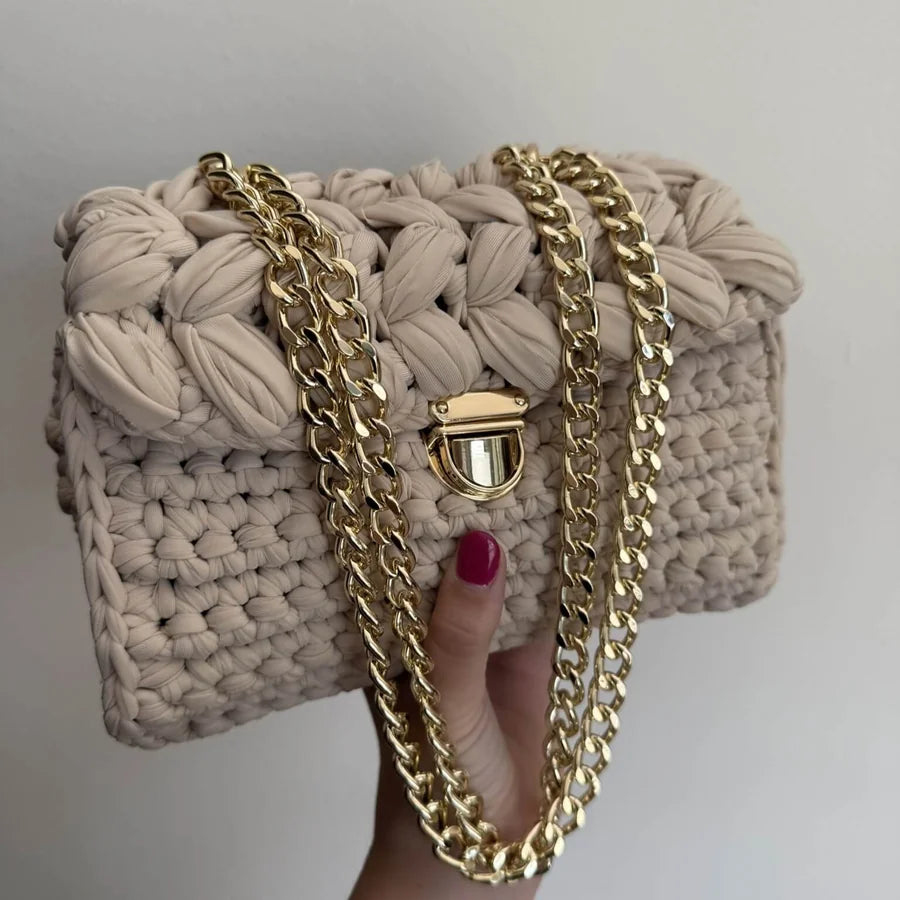 Tutorial borsa Lucrezia all'uncinetto gratuito – borsa grande con fettuccia lycra