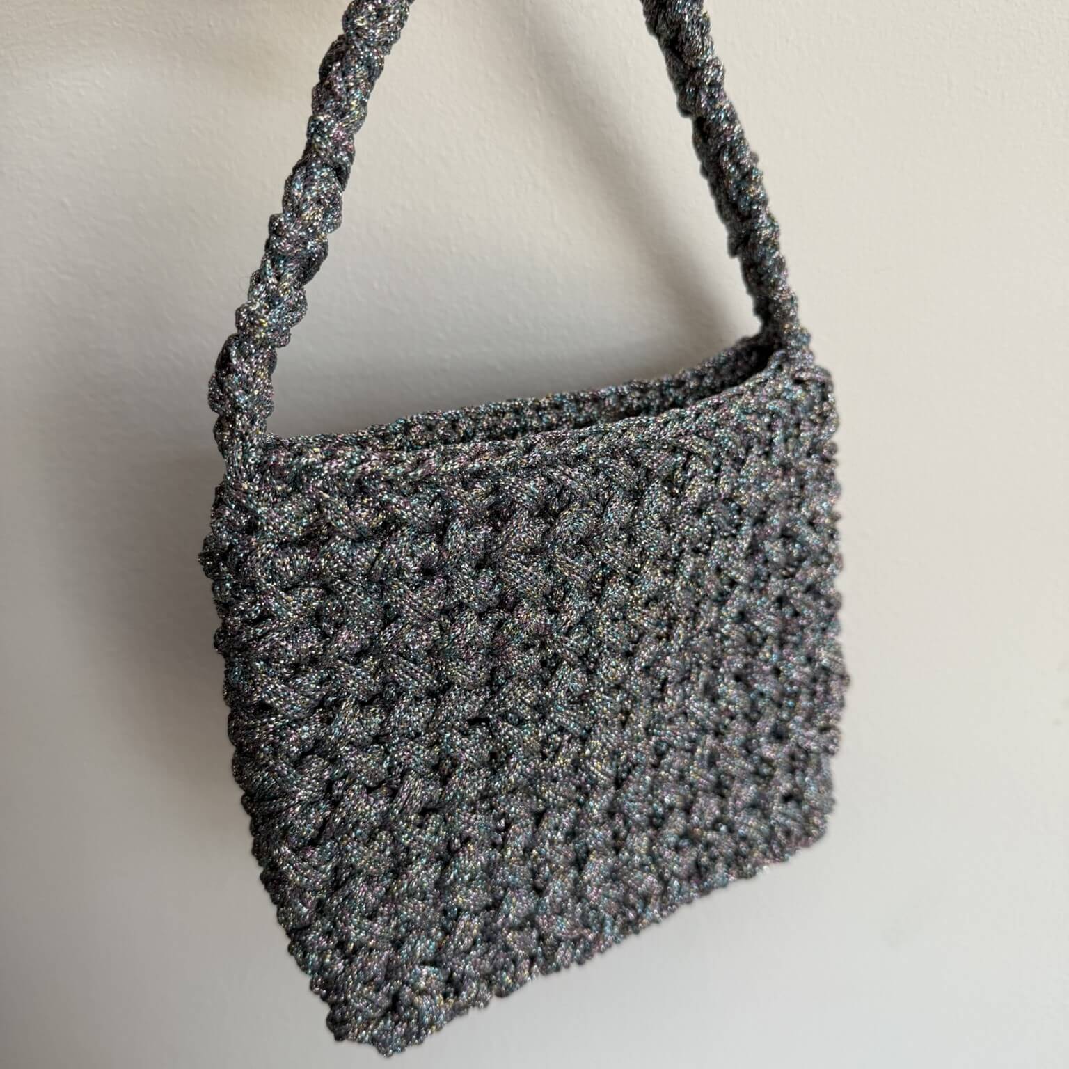 Kit borsa Lucia all'uncinetto con cordino lurex – borsa a spalla elegante handmade