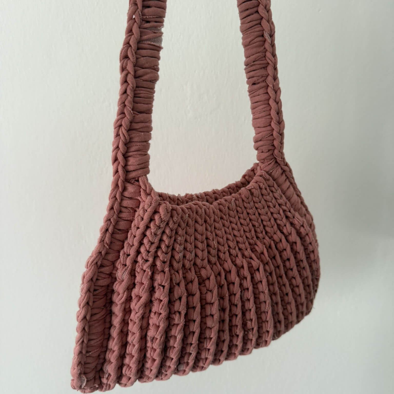 Kit borsa Licia all'uncinetto con fettuccia cotone – borsa a spalla fatta a mano