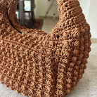 Kit completo per realizzare borsa a mano con punto nocciolina all'uncinetto