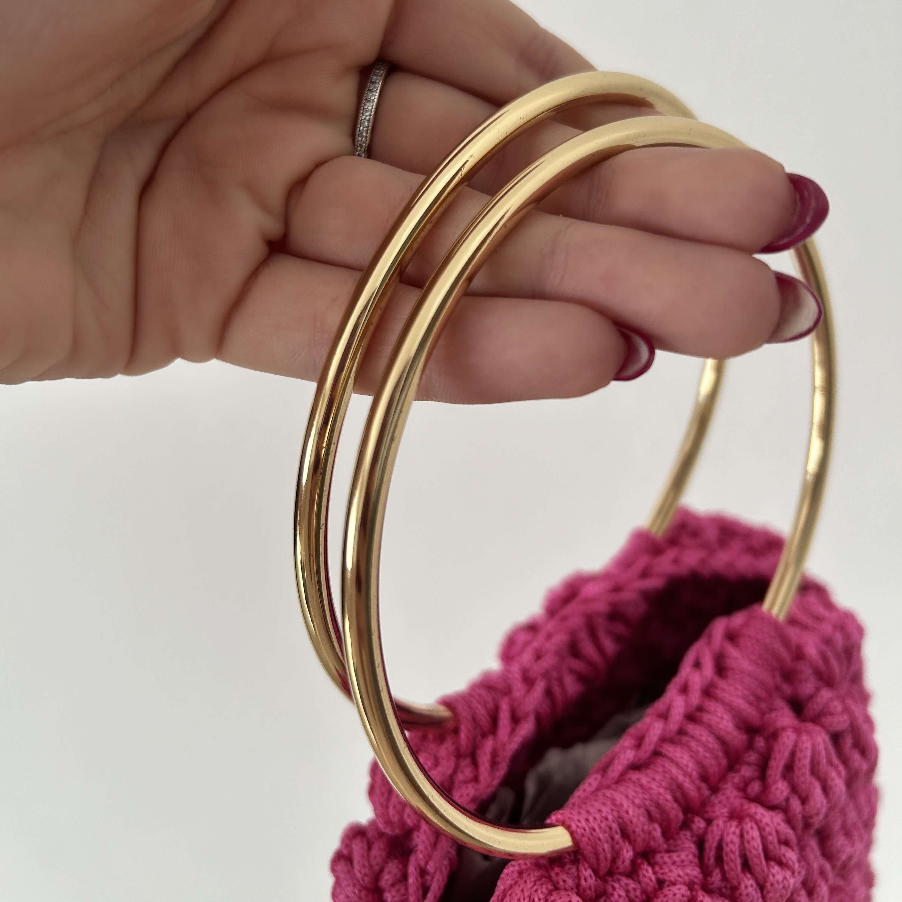 Kit completo per realizzare borsa a mano con punto nocciolina tondo con uncinetto