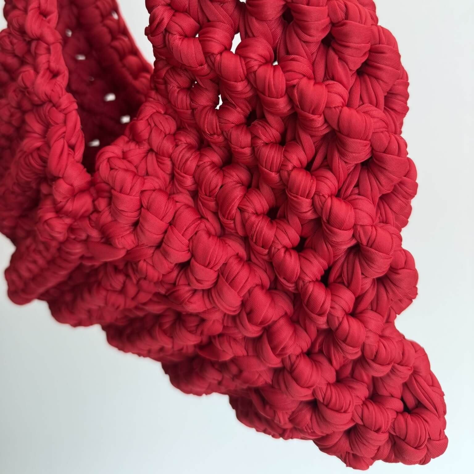 Kit borsa uncinetto lycra rossa – borsa Rossella fatta a mano colorata