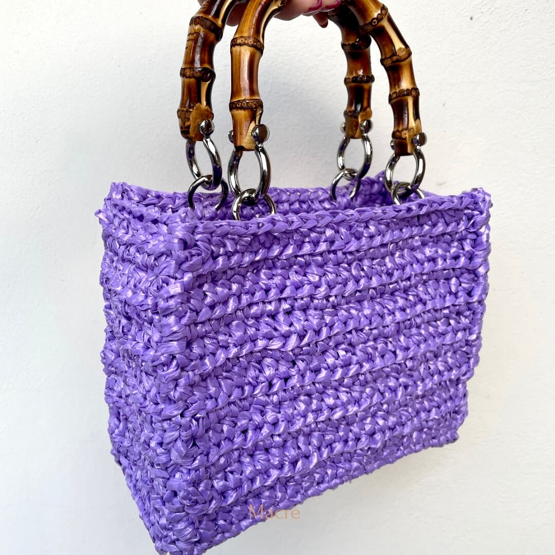 Kit per realizzare la borsa adele con rafia lucida e colorata