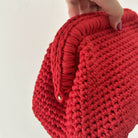 Kit completo di borsa all'uncinetto per realizzare una clutch bag con base rettangolare