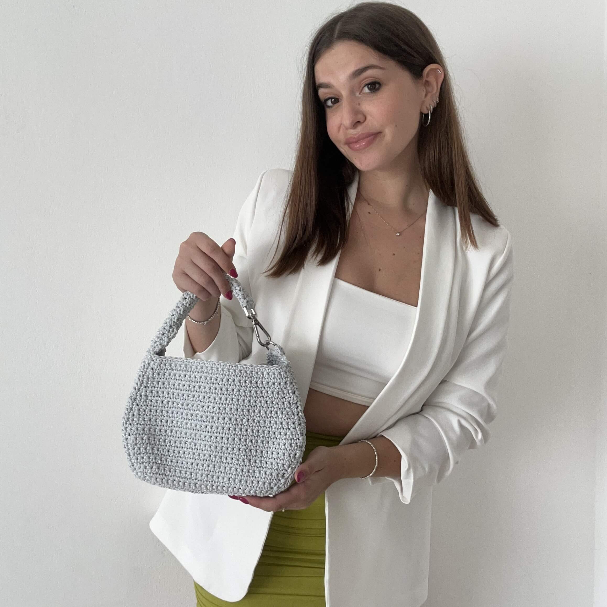 Kit completo di borsa all'uncinetto per realizzare una borsa a mano di medie dimensioni