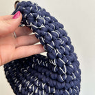 Filo lurex da lavorare assieme a fettucce e cordini per realizzare borse all'uncinetto